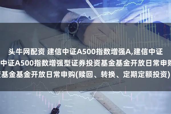 头牛网配资 建信中证A500指数增强A,建信中证A500指数增强C: 建信中证A500指数增强型证券投资基金基金开放日常申购(赎回、转换、定期定额投资)业务公告