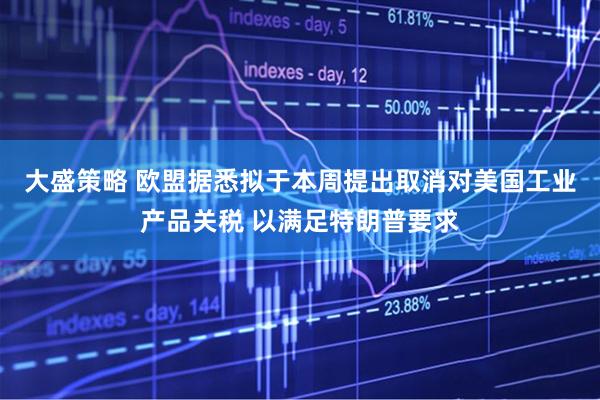 大盛策略 欧盟据悉拟于本周提出取消对美国工业产品关税 以满足特朗普要求