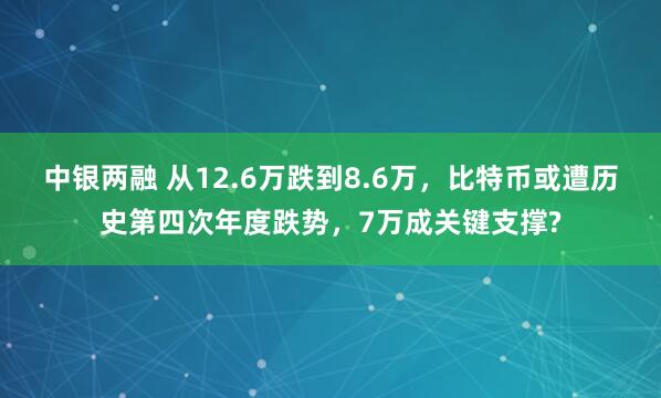 中银两融 从12.6万跌到8.6万，比特币或遭历史第四次年度跌势，7万成关键支撑?